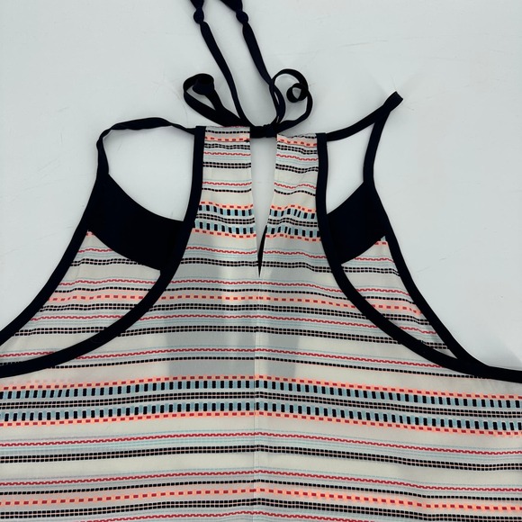 Athleta tank top size large striped racer back tassel casual weekend - Picture 3 of 7